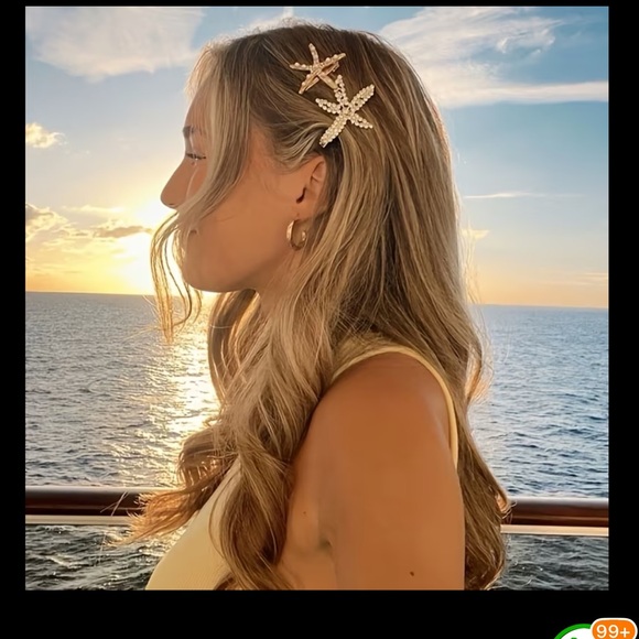 ⚪️🌟⚪️ STARFISH HAIR CLIPS (2) WITH PEARLS & RHINESTONES❗️⚪️🌟⚪️ - Picture 8 of 8